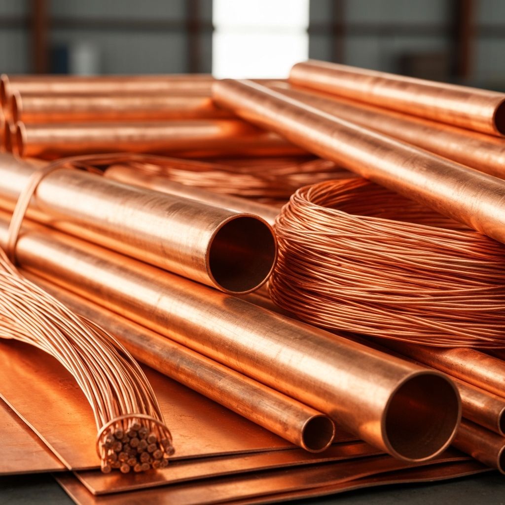 Cobre y metales listos para reciclar